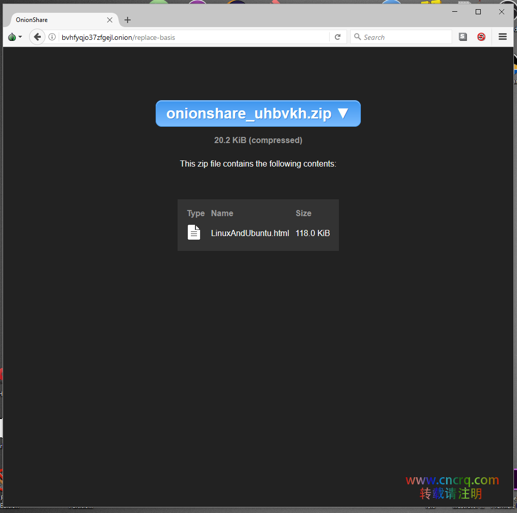 利用Onionshare 共享匿名文件-图片5