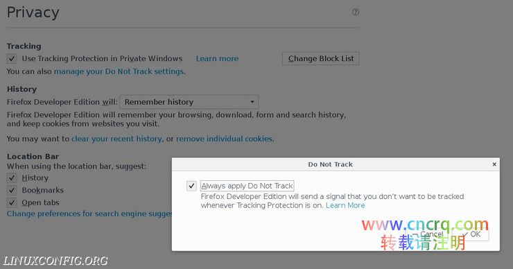 在 Linux 上用火狐浏览器保护你的隐私
