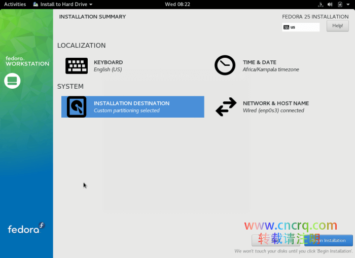 Fedora 25 Workstation 安装指南