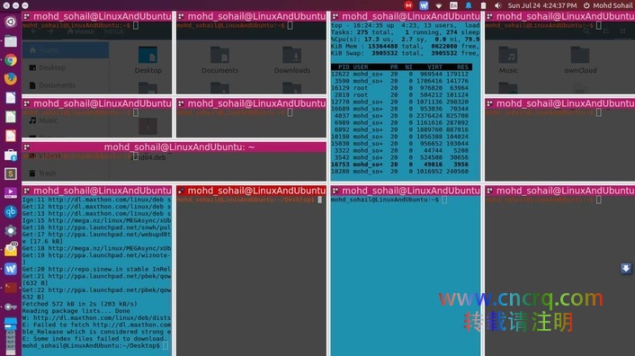 Terminator：一款一个窗口包含多个终端的 Linux 终端仿真器