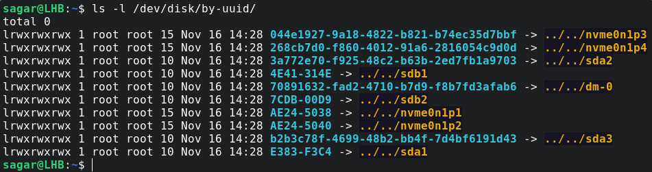 Linux 中如何获取磁盘分区的 UUID？-图片1